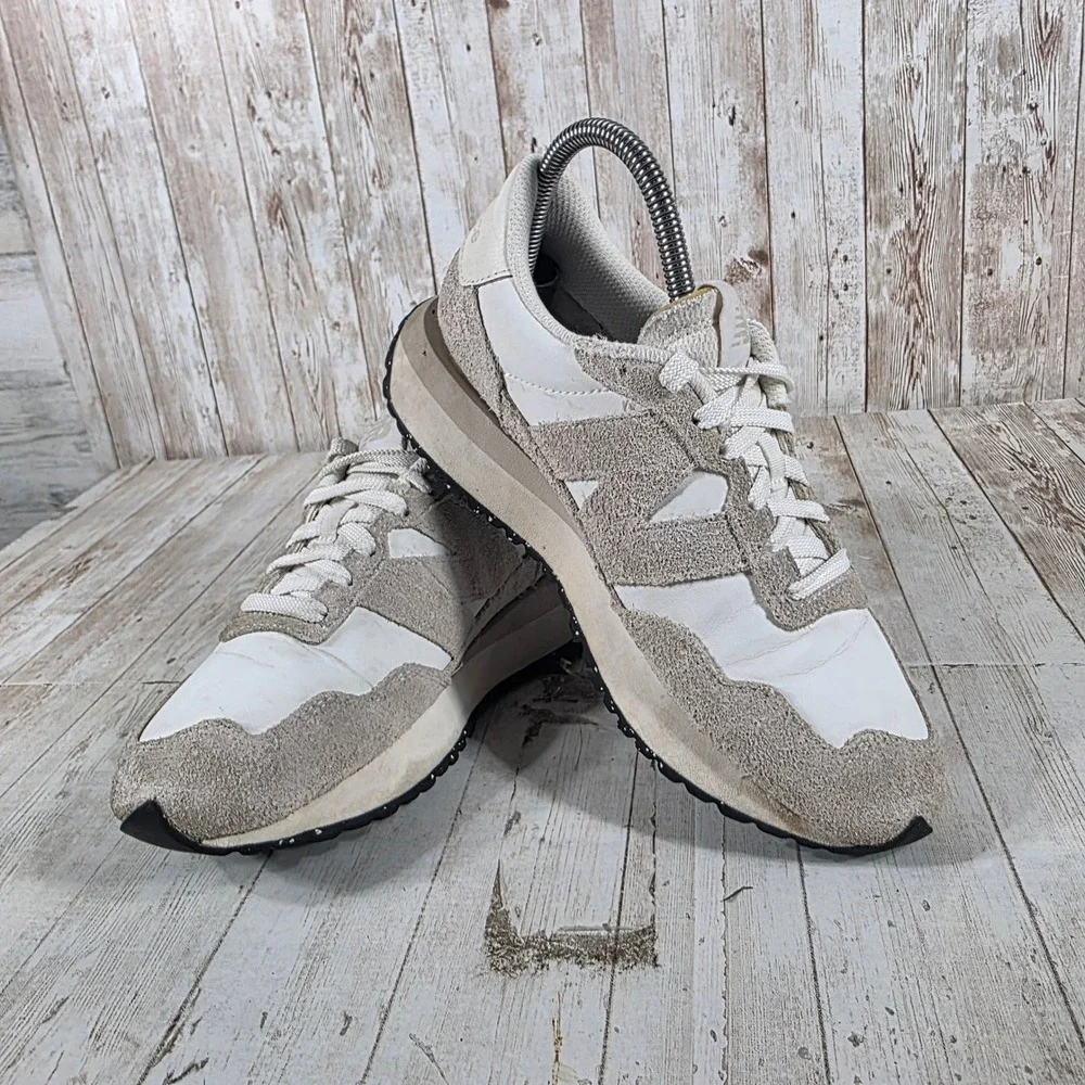 New Balance 237 Womens 6.5 White Grey Suede‎ Retro Running Sneakers MS237SE